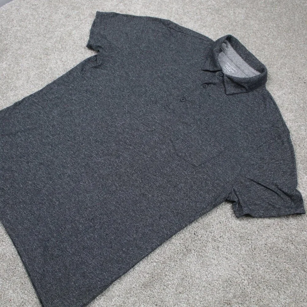 Banana Republic Quick Dry‎ Polo Shirt Mens Large Gray Cotton/Poly S/S Pullover